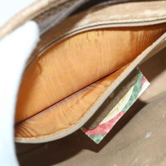 GUCCI GG Canvas Clutch Bag PVC Leather Beige Auth 54833 - Picture 10 of 16